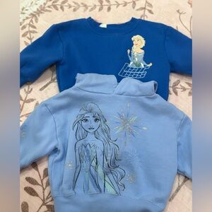 Frozen Themed Kids Sweatshirts - Blue and Light Blue